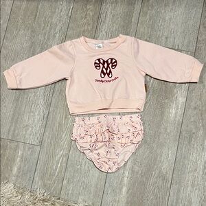 Charming Pink Kids Matching Set with Candy Cane Motif